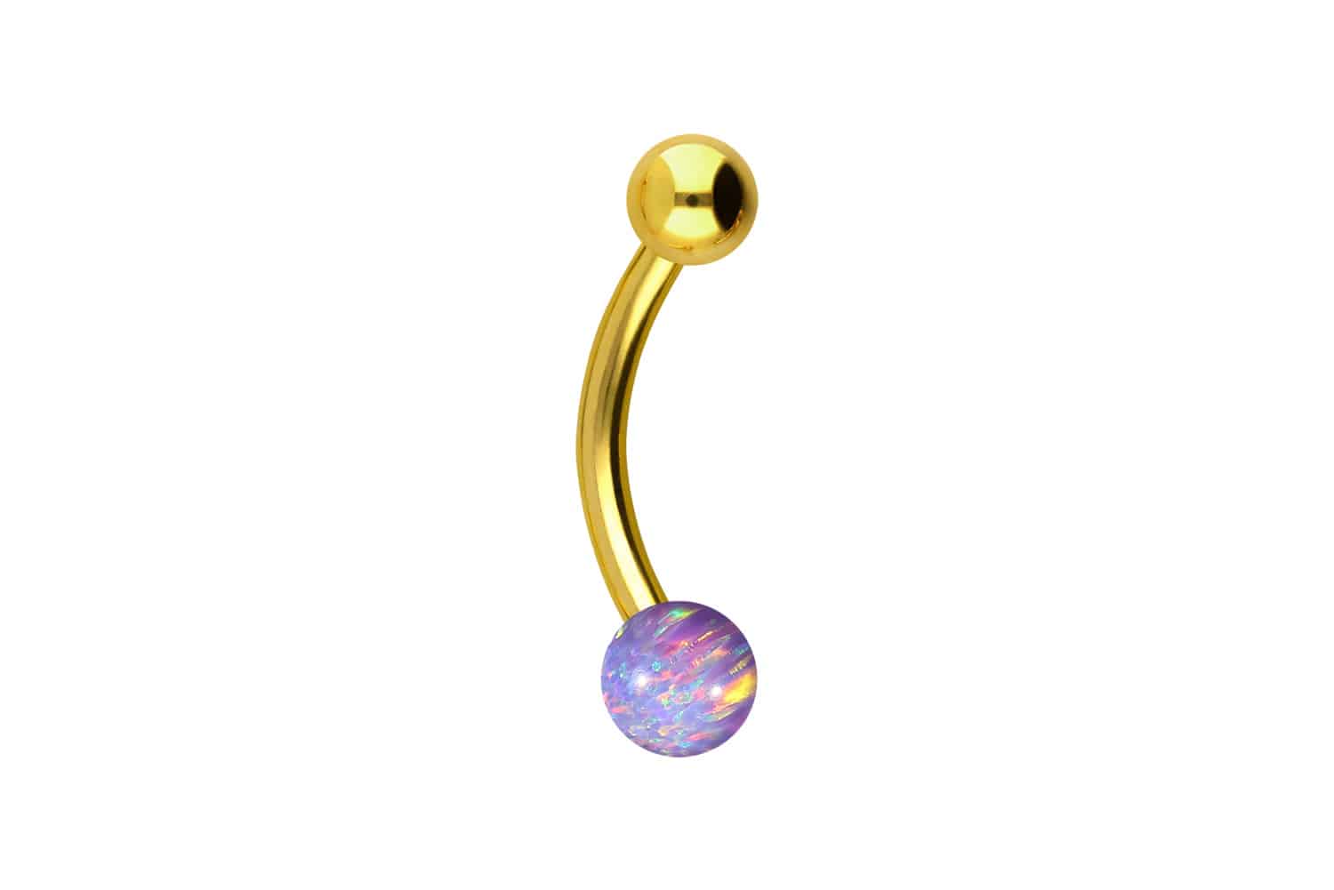 Titan Mini Bananabell Piercing SYNTHETISCHER OPAL + TITAN-KUGEL